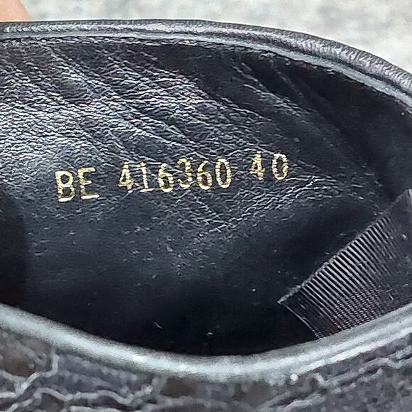 Saint Laurent Lolita Boot Women's Black Lace Leather Size EU 40 US 9 416360 Goth - Picture 8 of 10